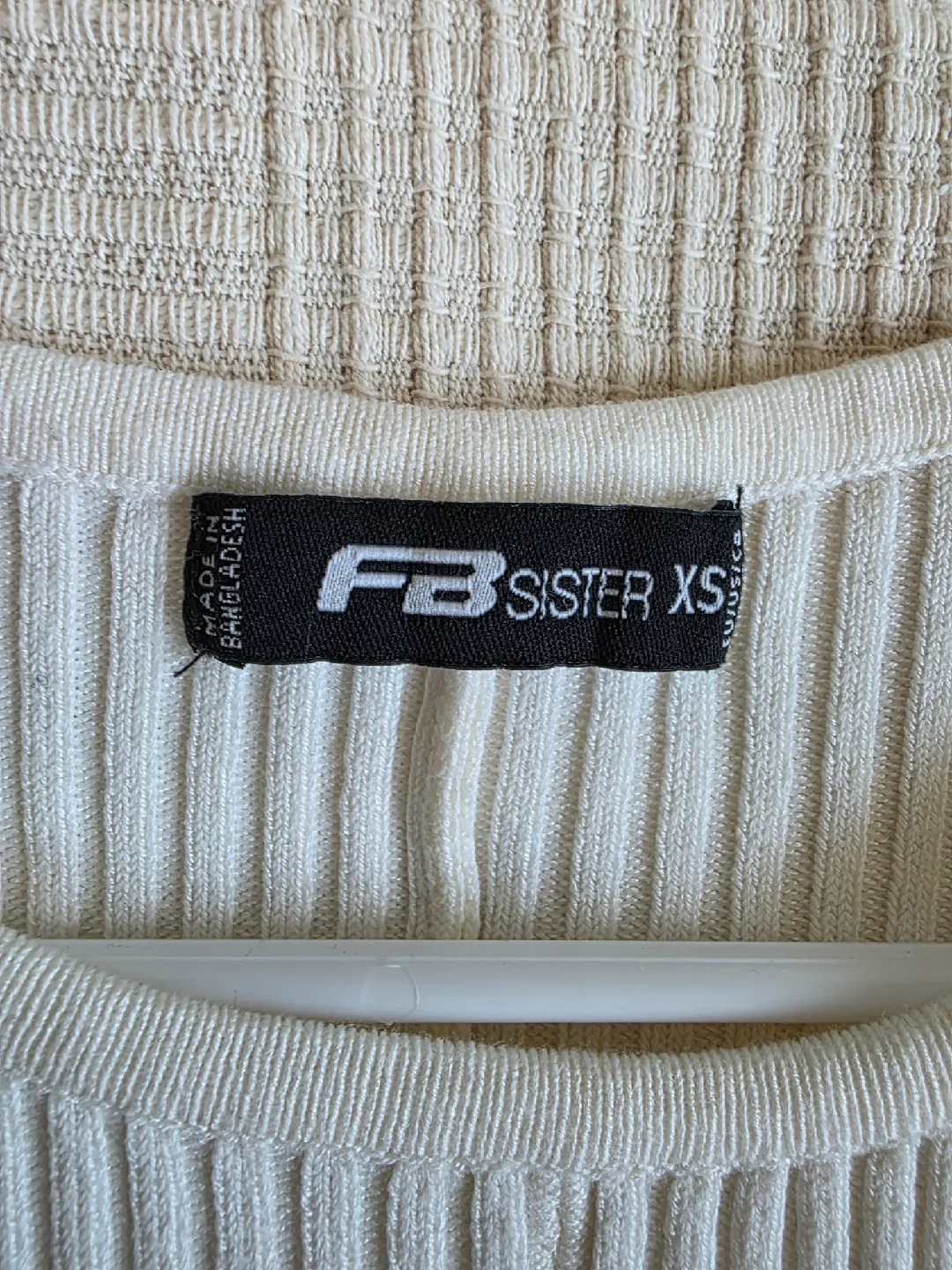 FB Sister White Ribbed Dress - XS image indicator(3)