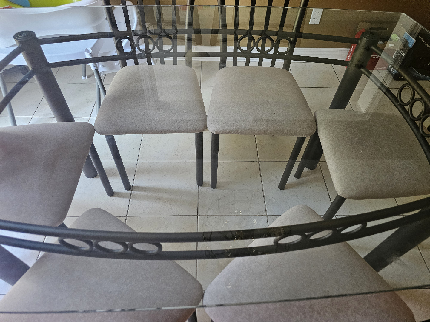 Glass Top Kitchen Table with 6 Chairs - photo 3