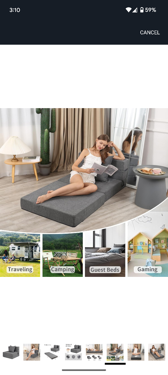 Foldable Sofa Bed Mattress - Grey - photo 5