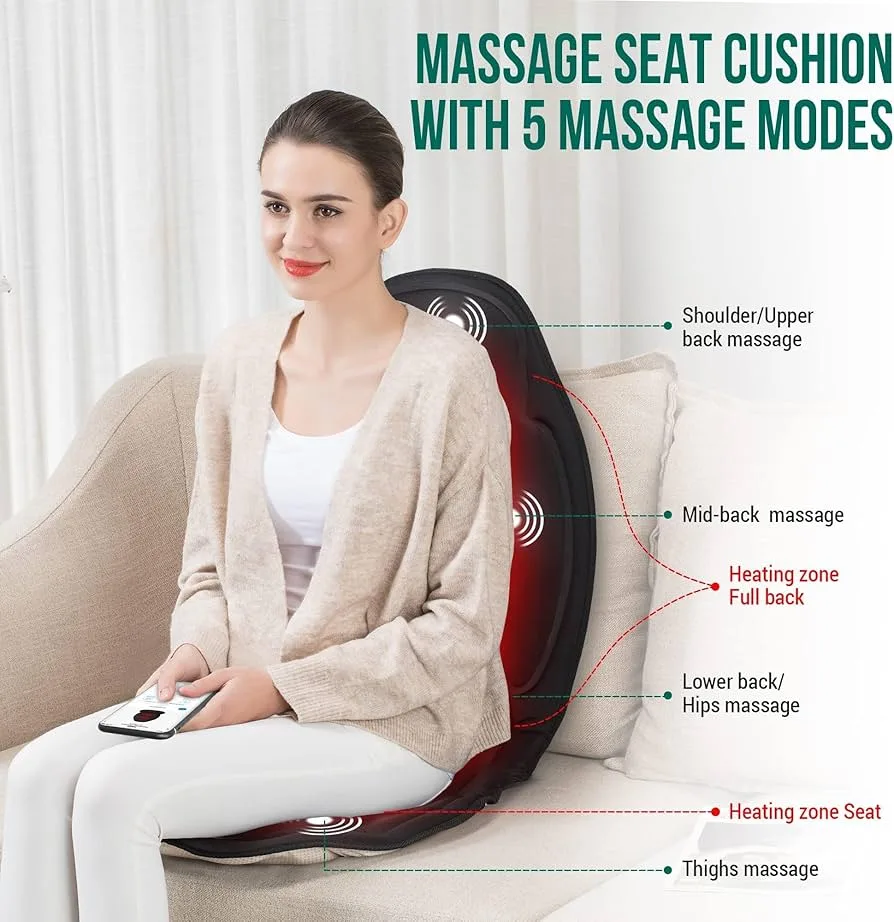 Massage Seat Cushion with Heat image indicator(2)