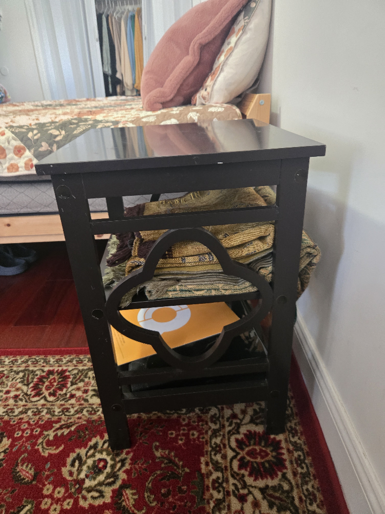 Black End Table with Shelves - photo 2