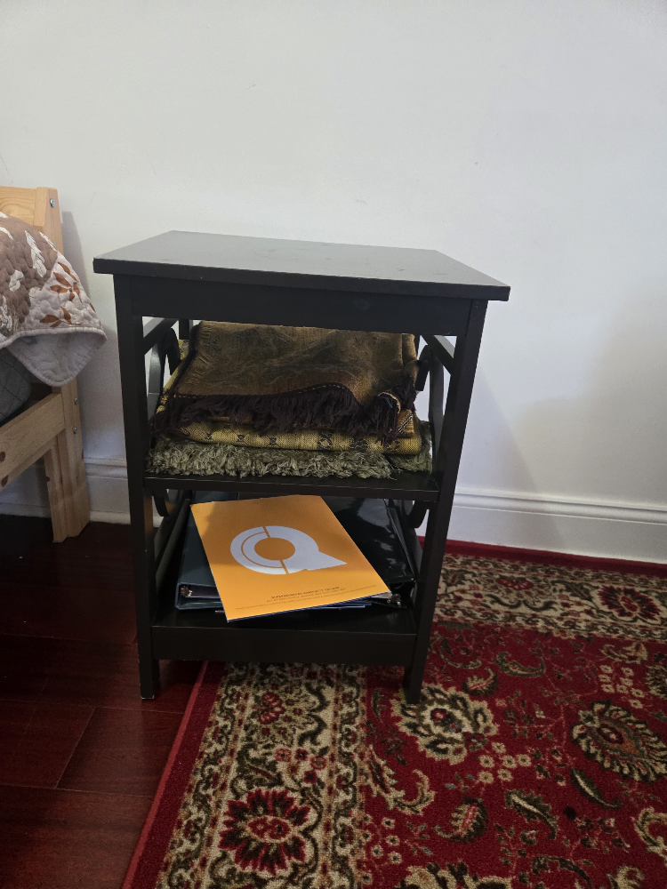 Black End Table with Shelves - photo 4