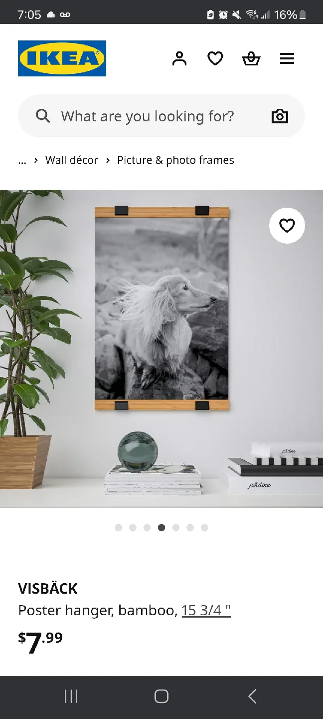2 IKEA Poster Hanger, Bamboo, 15 3/4" thumbnail