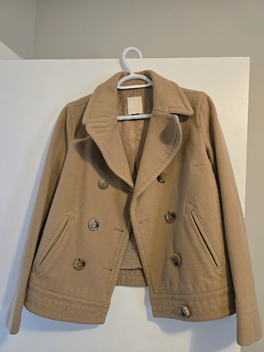GAP Pea Coat - Size M - Beige thumbnail