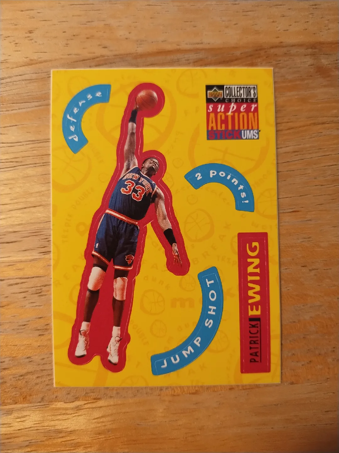 Patrick Ewing Upper Deck Super Action Trick Ums Card ( sticker ) thumbnail