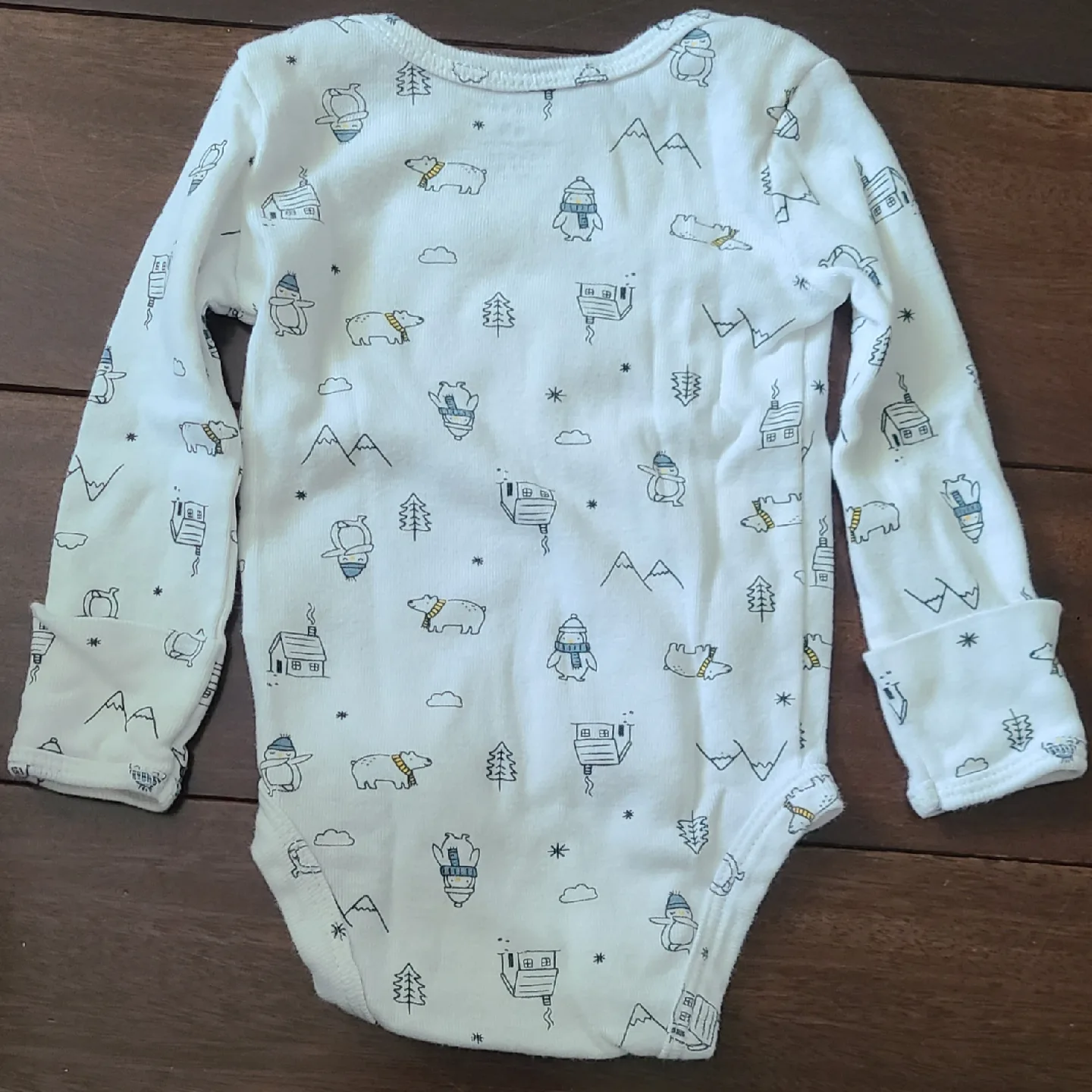 Carter's White Winter Print Onesie - newborn image indicator(2)