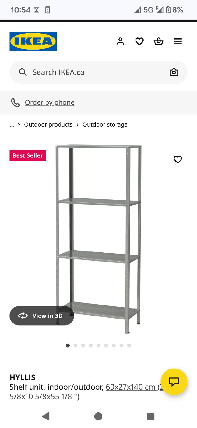 3 tall IKEA HYLLIS Metal Shelf Units - Indoor/Outdoor image indicator(3)