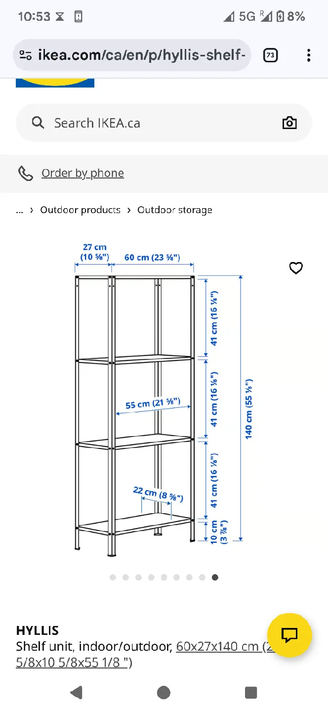 3 tall IKEA HYLLIS Metal Shelf Units - Indoor/Outdoor image indicator(4)