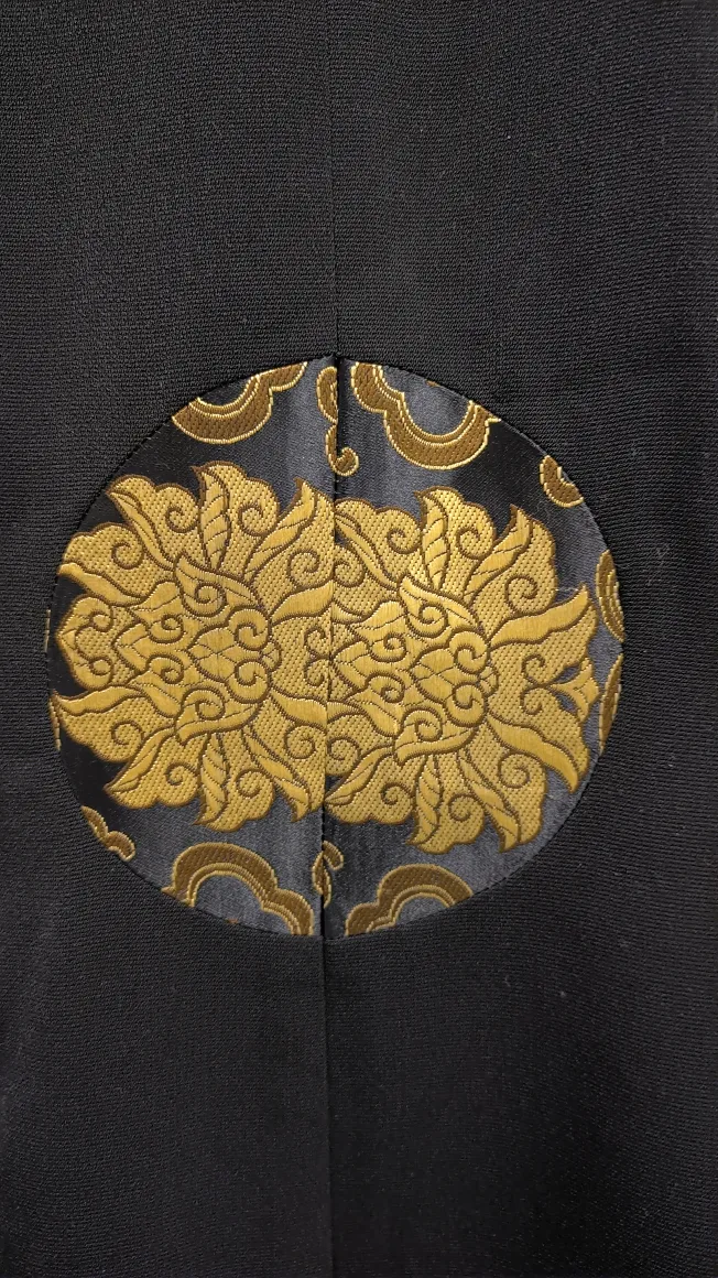 Black Long Coat with Floral Design-Size L image indicator(5)