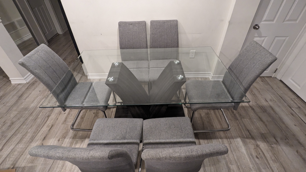 Glass Dining Table Set 6 Chairs - photo 2
