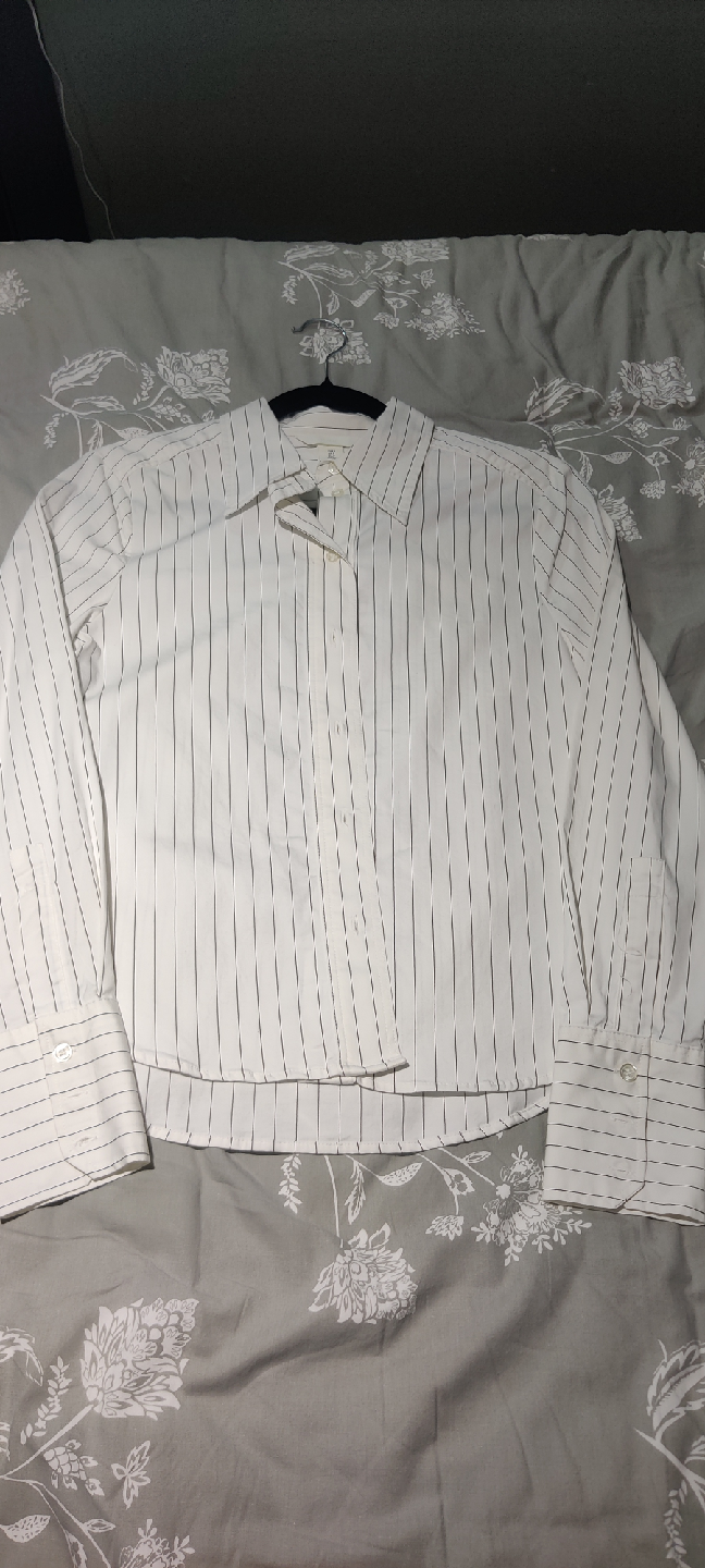 H&M White Striped Shirt - photo 2