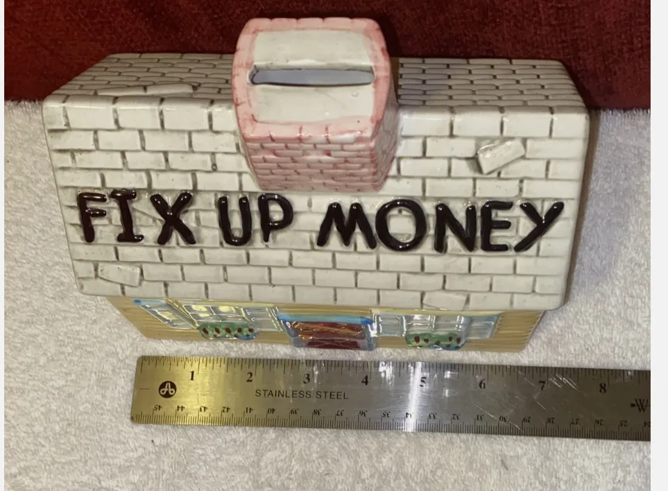 Goods Gallery Fix It Up House Ceramic Coin Piggy Bank image indicator(3)