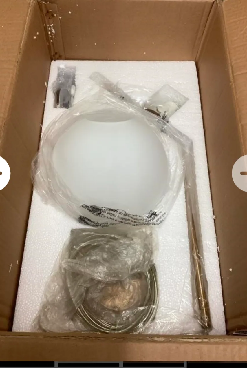 Modern Gold Pendant Light with White Glass Globe image indicator(2)