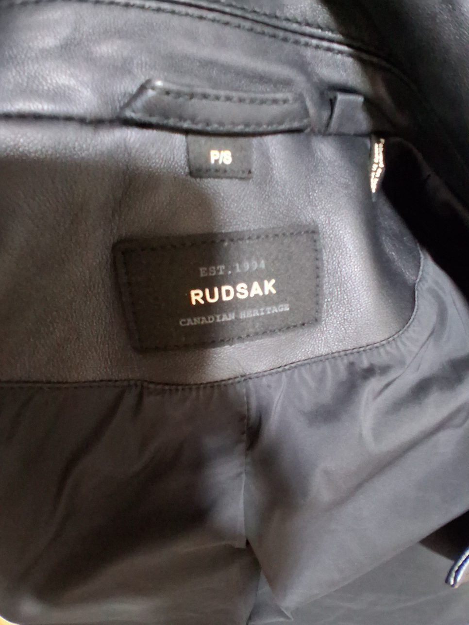 Rudsak Black Leather Jacket Size P/S