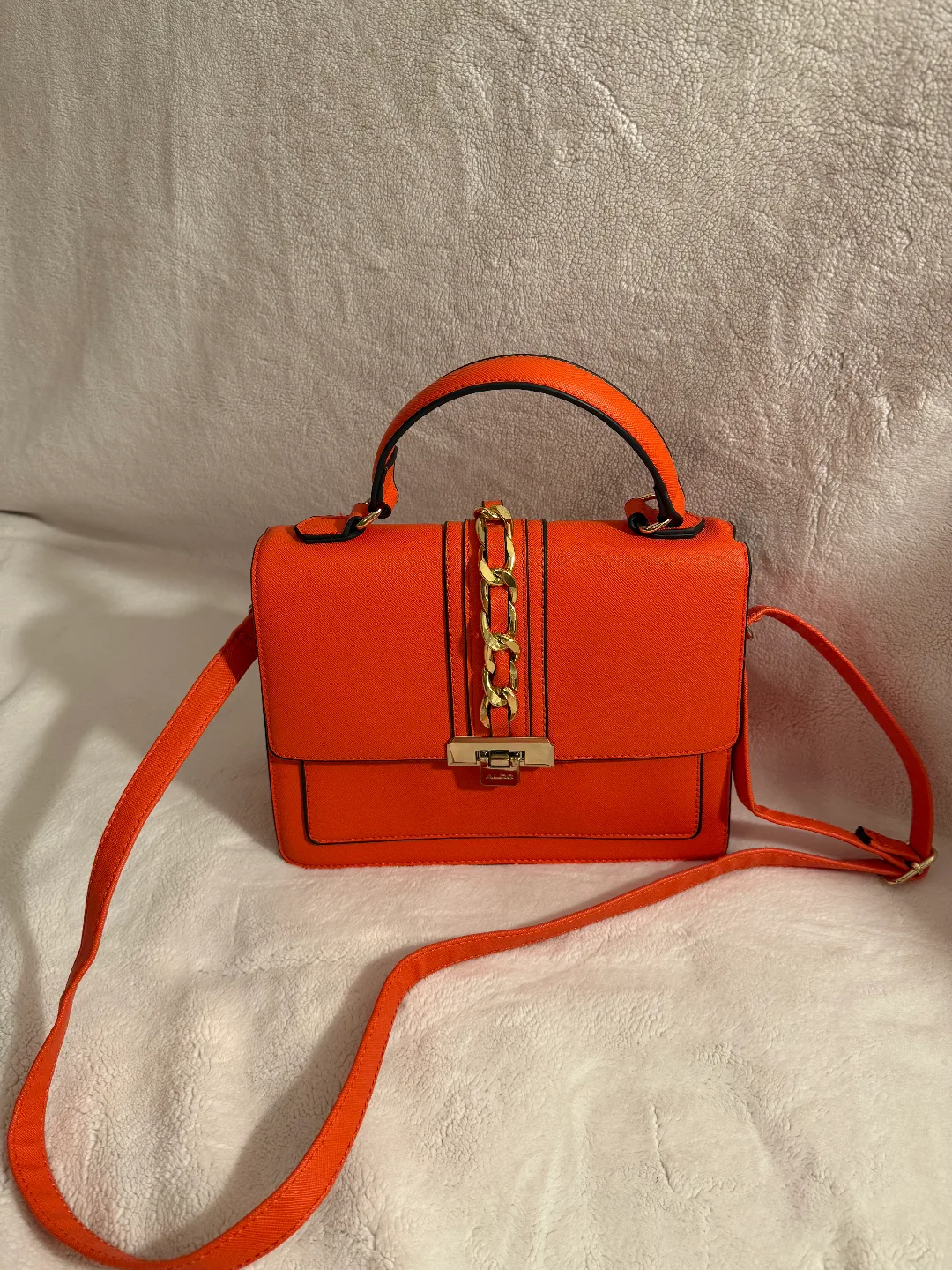 Aldo Bright Orange Top Handle Bag thumbnail