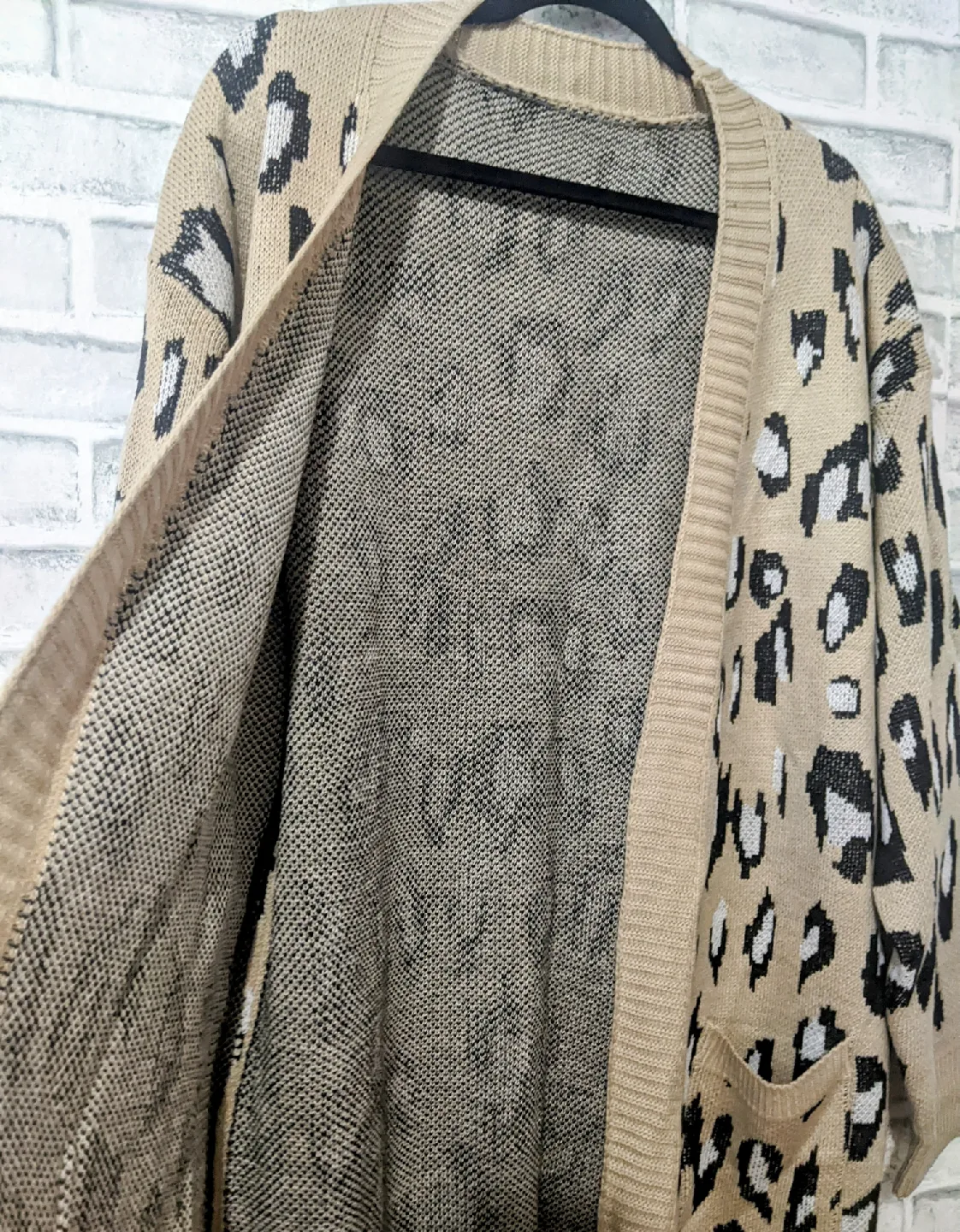 Leopard Print Cardigan - Beige (New) image indicator(2)
