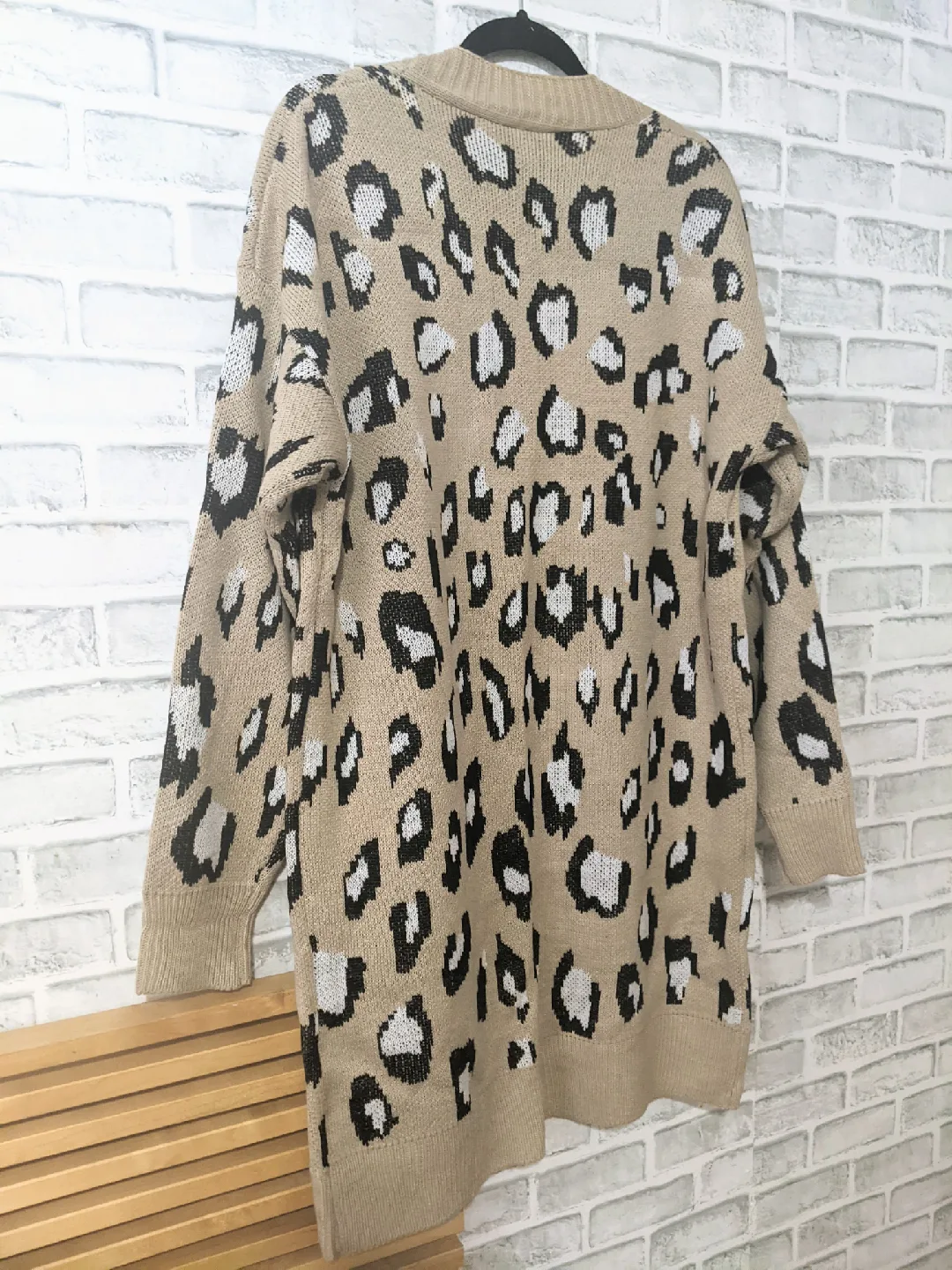 Leopard Print Cardigan - Beige (New) image indicator(4)