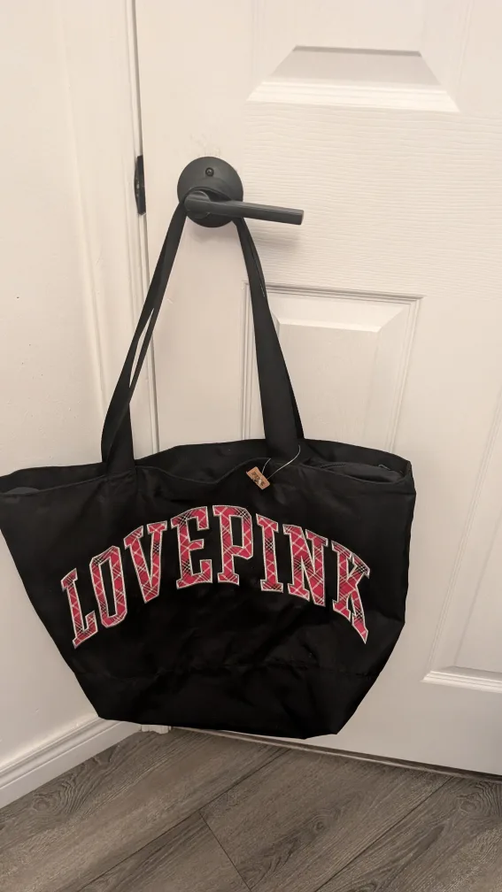 LOVE PINK Black Tote Bag thumbnail