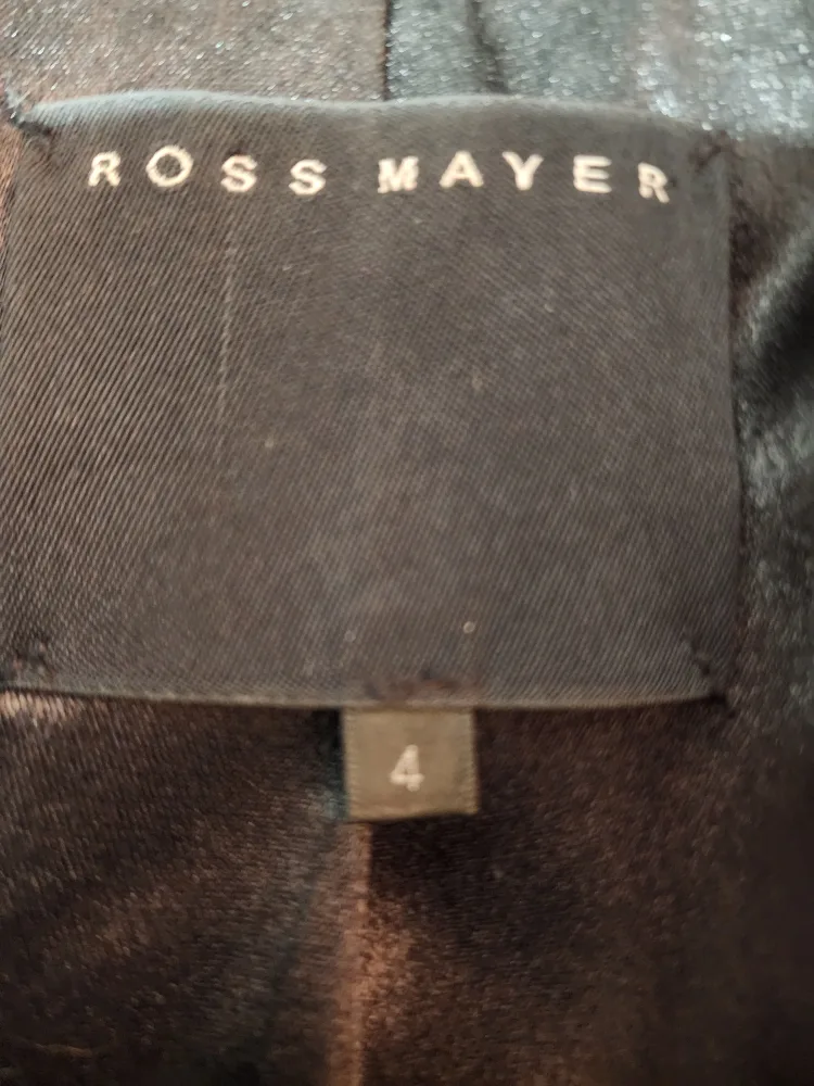 Ross Mayer Black & Off White Plaid Full Length Coat - Size 4 image indicator(5)