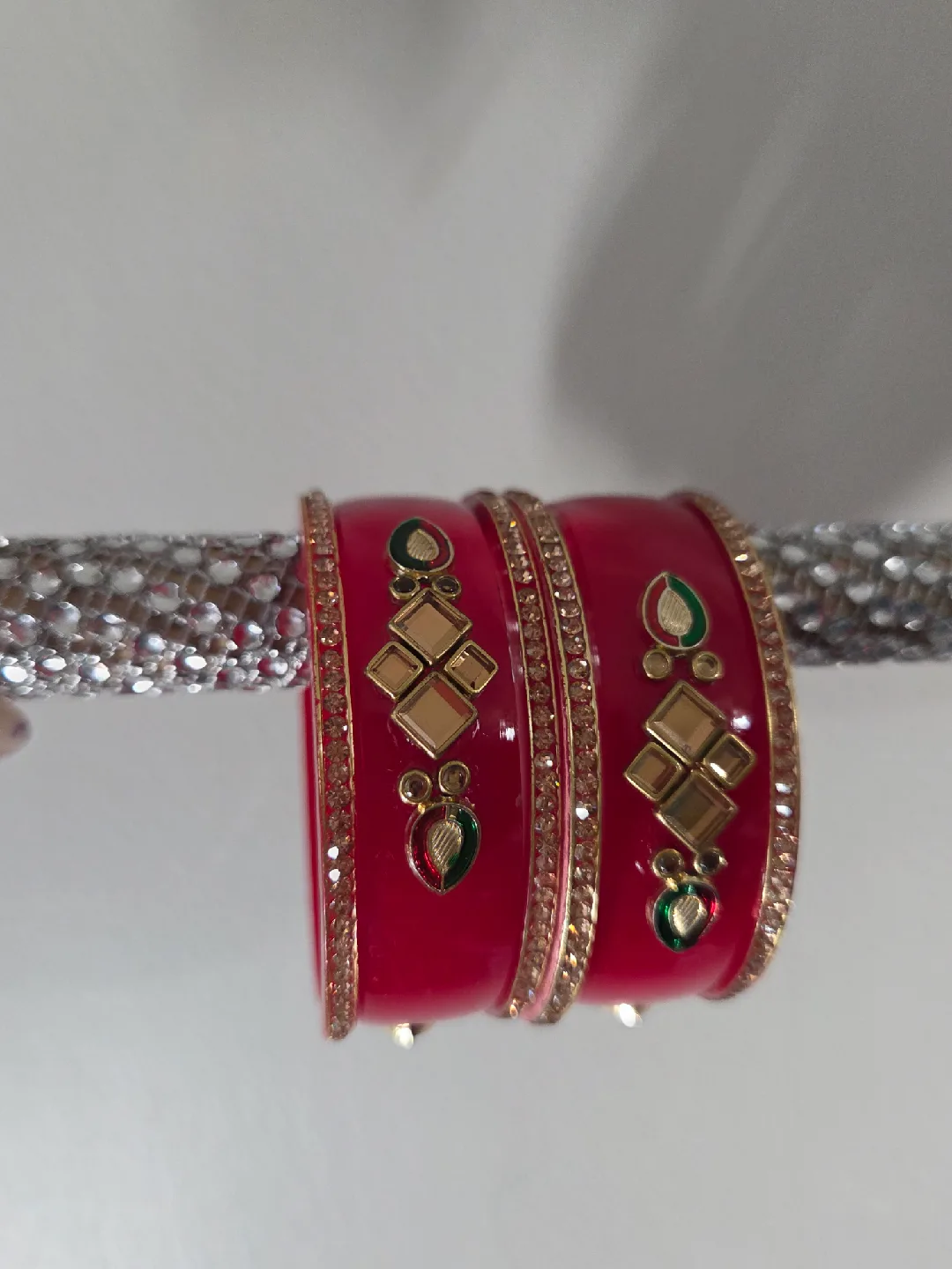 Red & Gold Indian Bridal Chura Bangles thumbnail