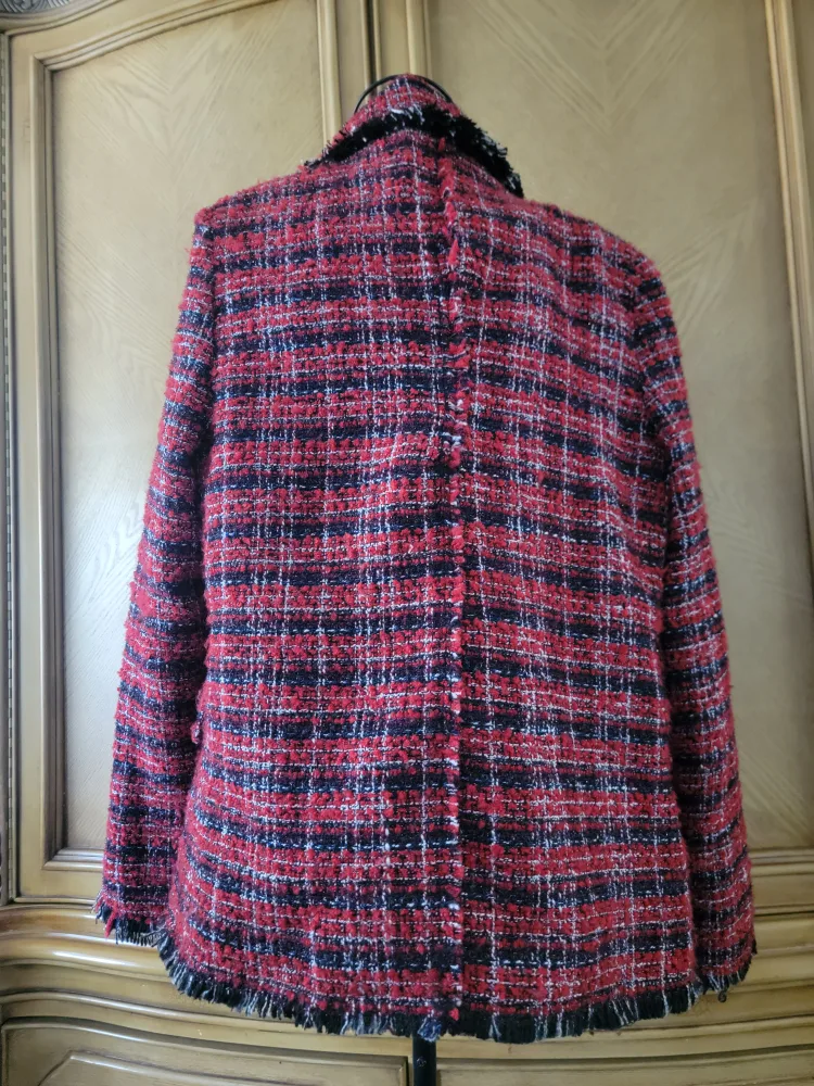 Aqua Red Tweed Blazer - Size L image indicator(2)