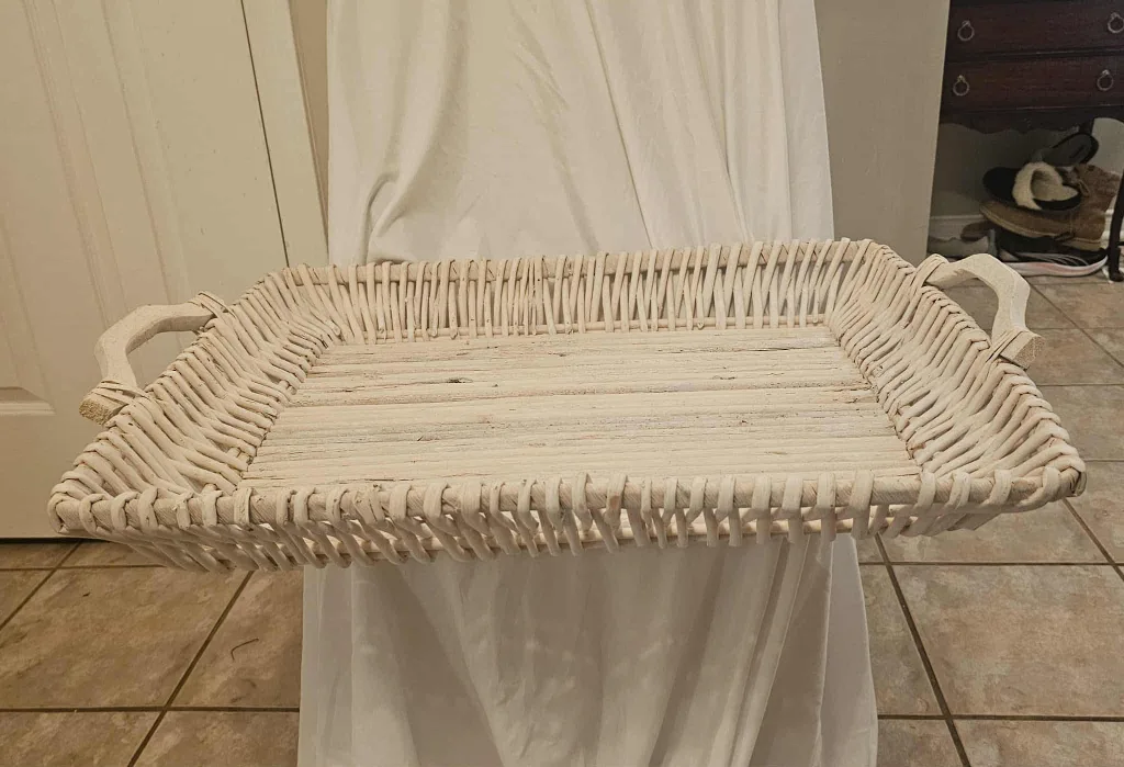 White Large Wooden Rectangle Tray thumbnail