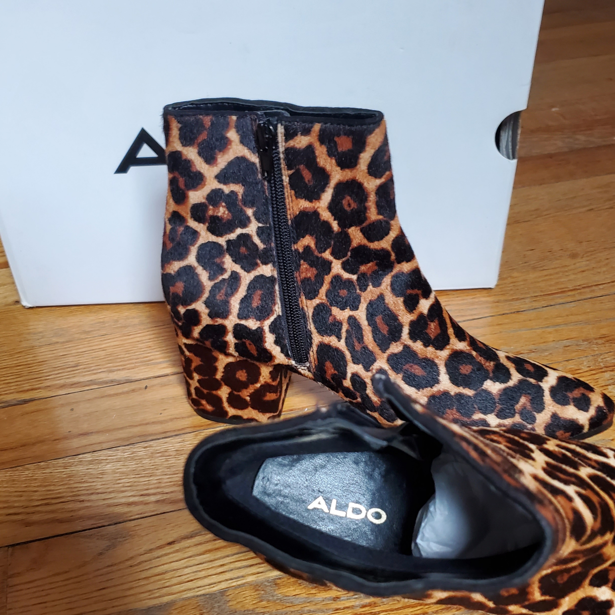 NEW - ALDO Leopard Print Heeled Booties with Box - photo 2