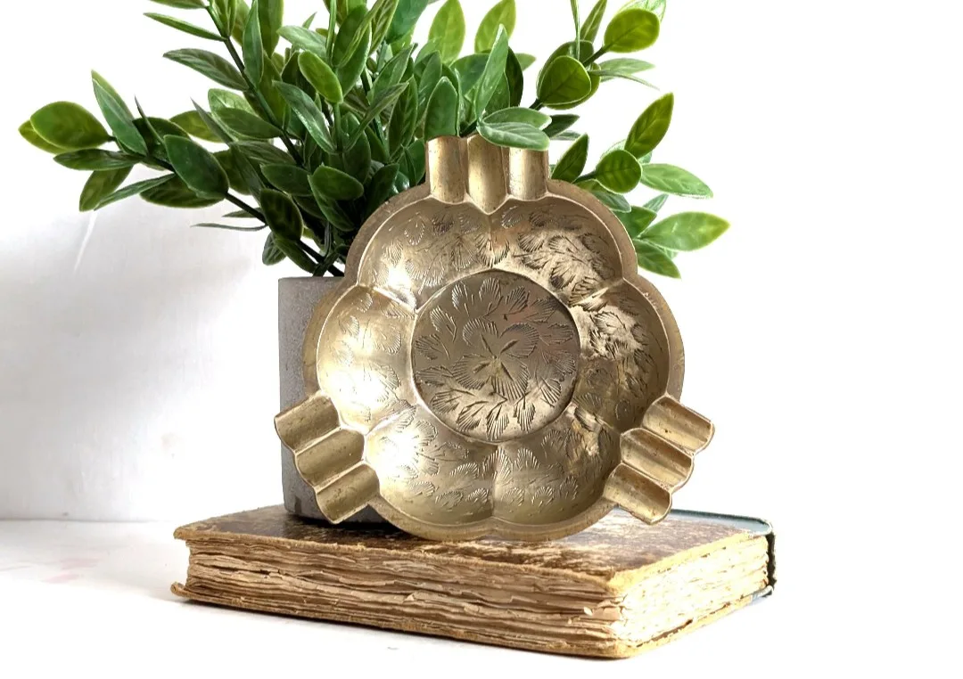 Retro Etched Brass Ashtray thumbnail