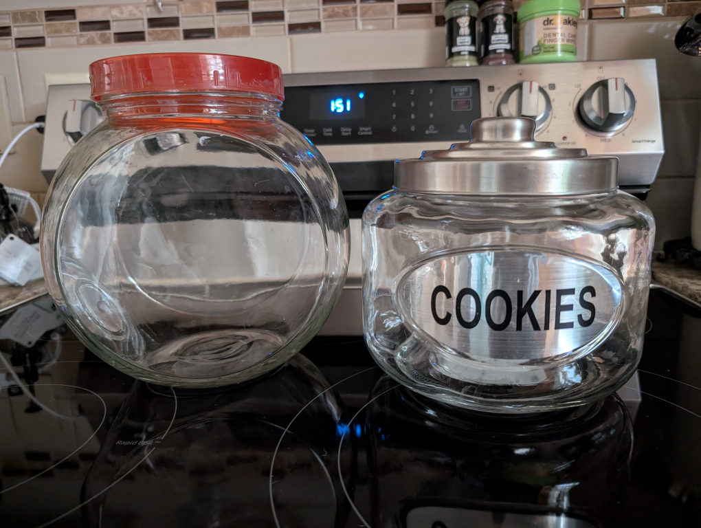 Two Glass Cookie Jars 🥕