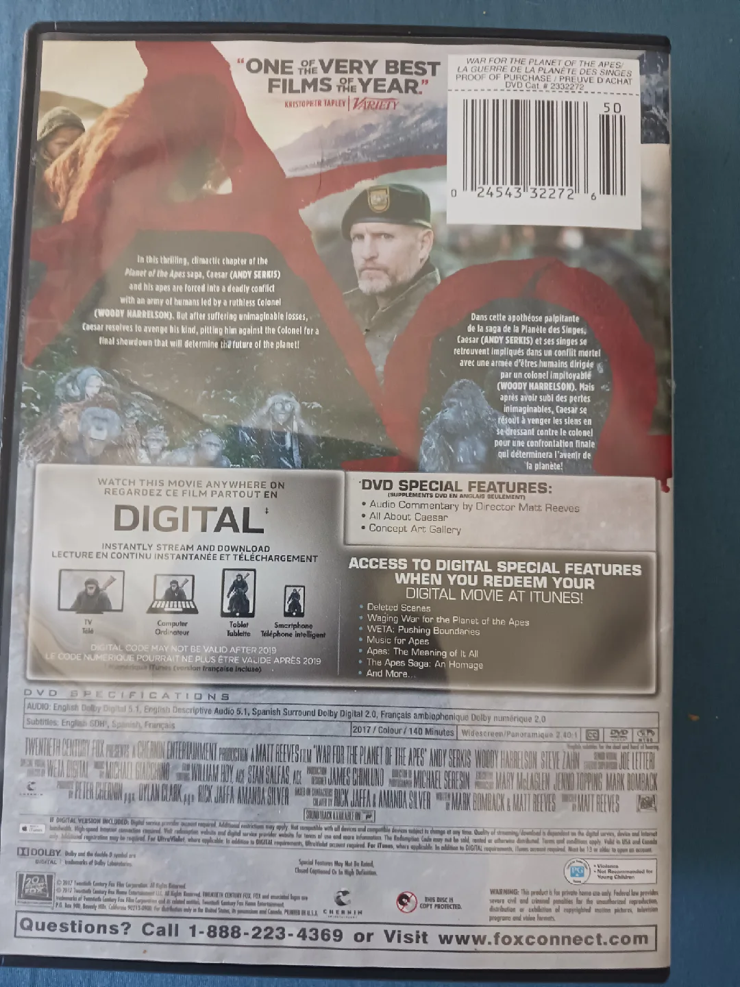 War for the Planet of the Apes DVD image indicator(3)