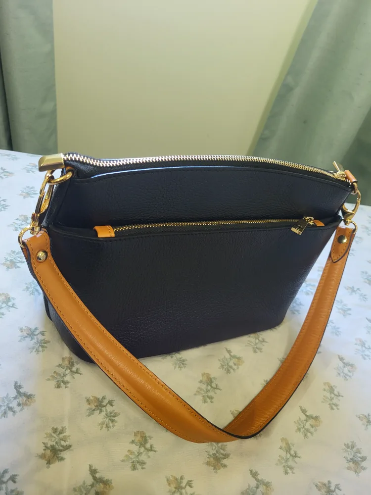 Liviana Firenze Black Leather Shoulder Bag image indicator(7)