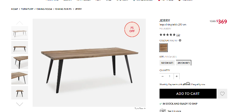 JERRY Coffee Table, Wood, Black Legs - photo 4