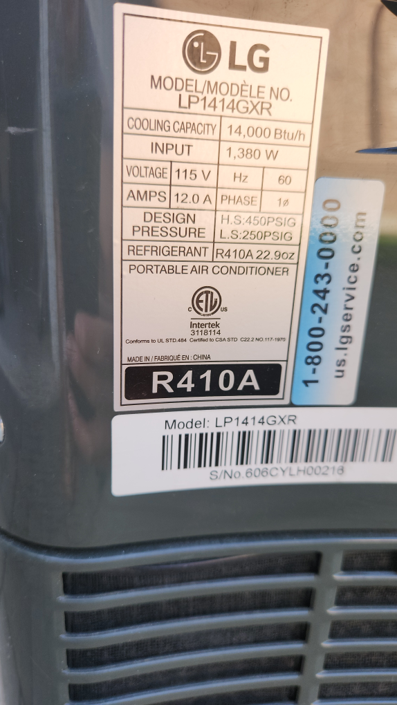 LG Portable Air Conditioner LP1414GXR - photo 3