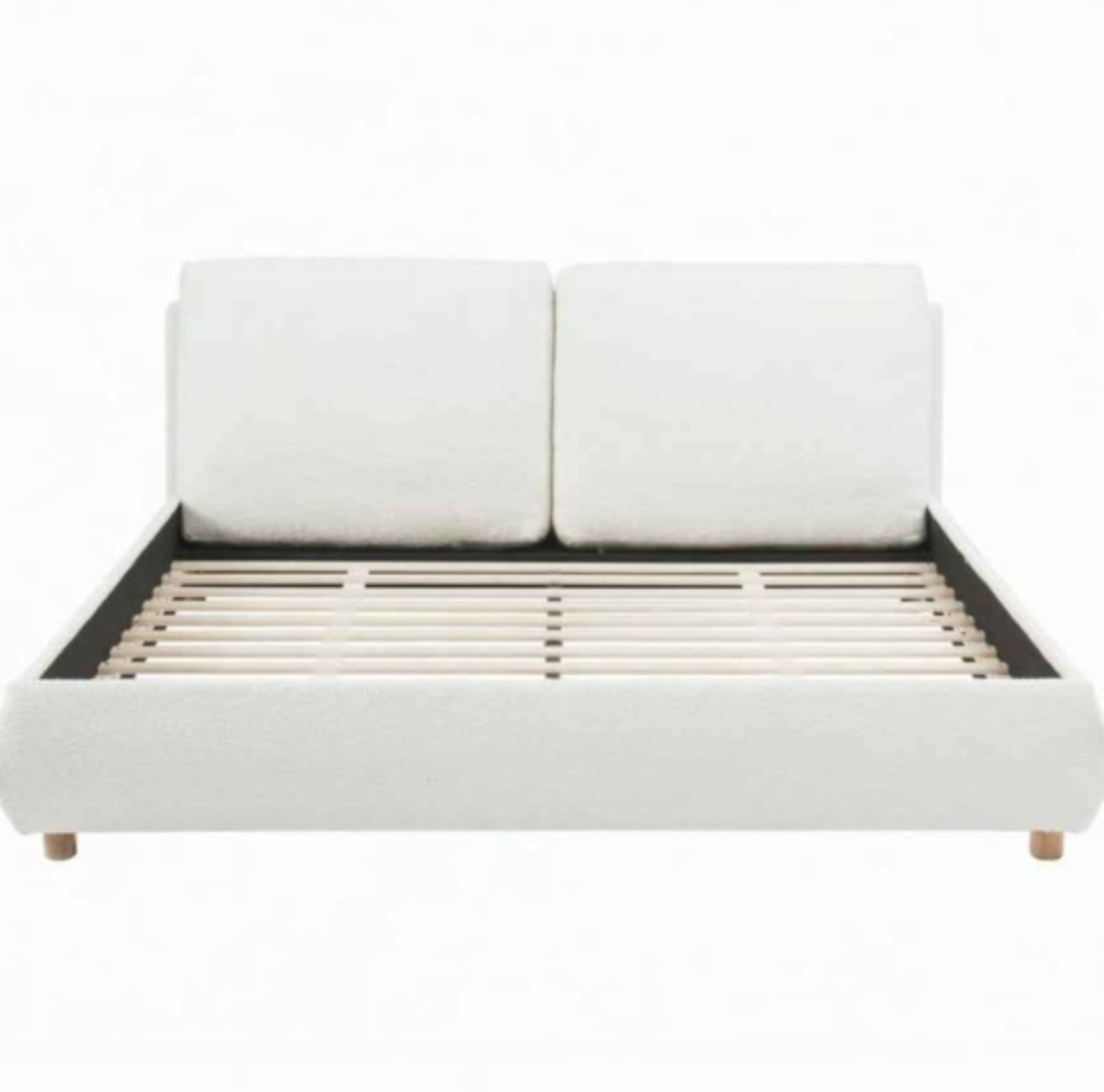 Boucle Fabric Bed Frame for Queen Sized Bed - photo 5