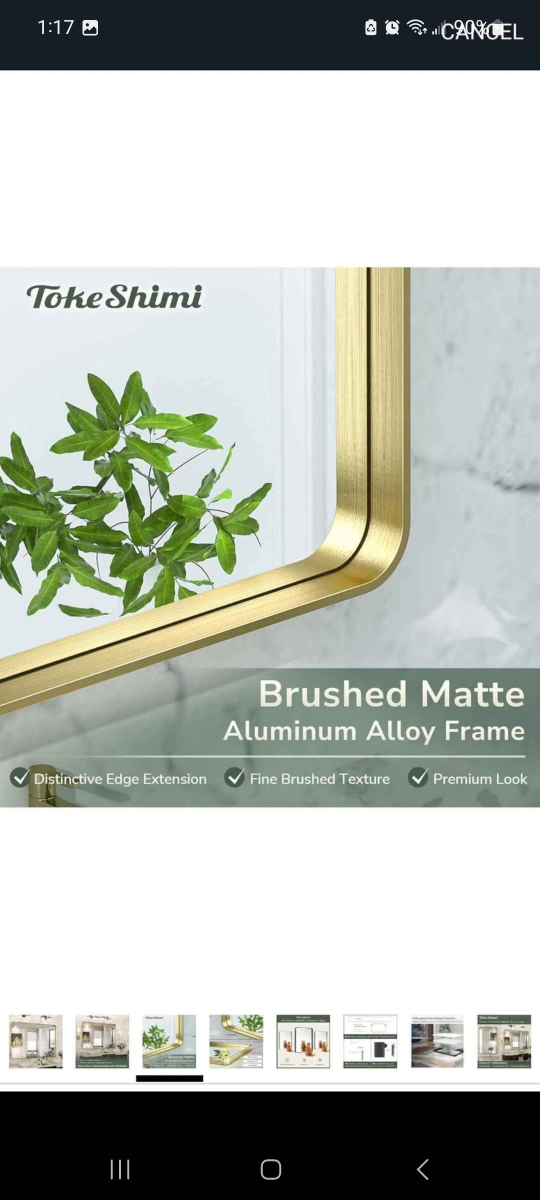 New TokeShimi Gold Bathroom Mirror 40x30 inch - photo 3