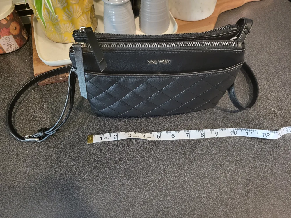 Nine West Black Quilted Crossbody Bag image indicator(3)