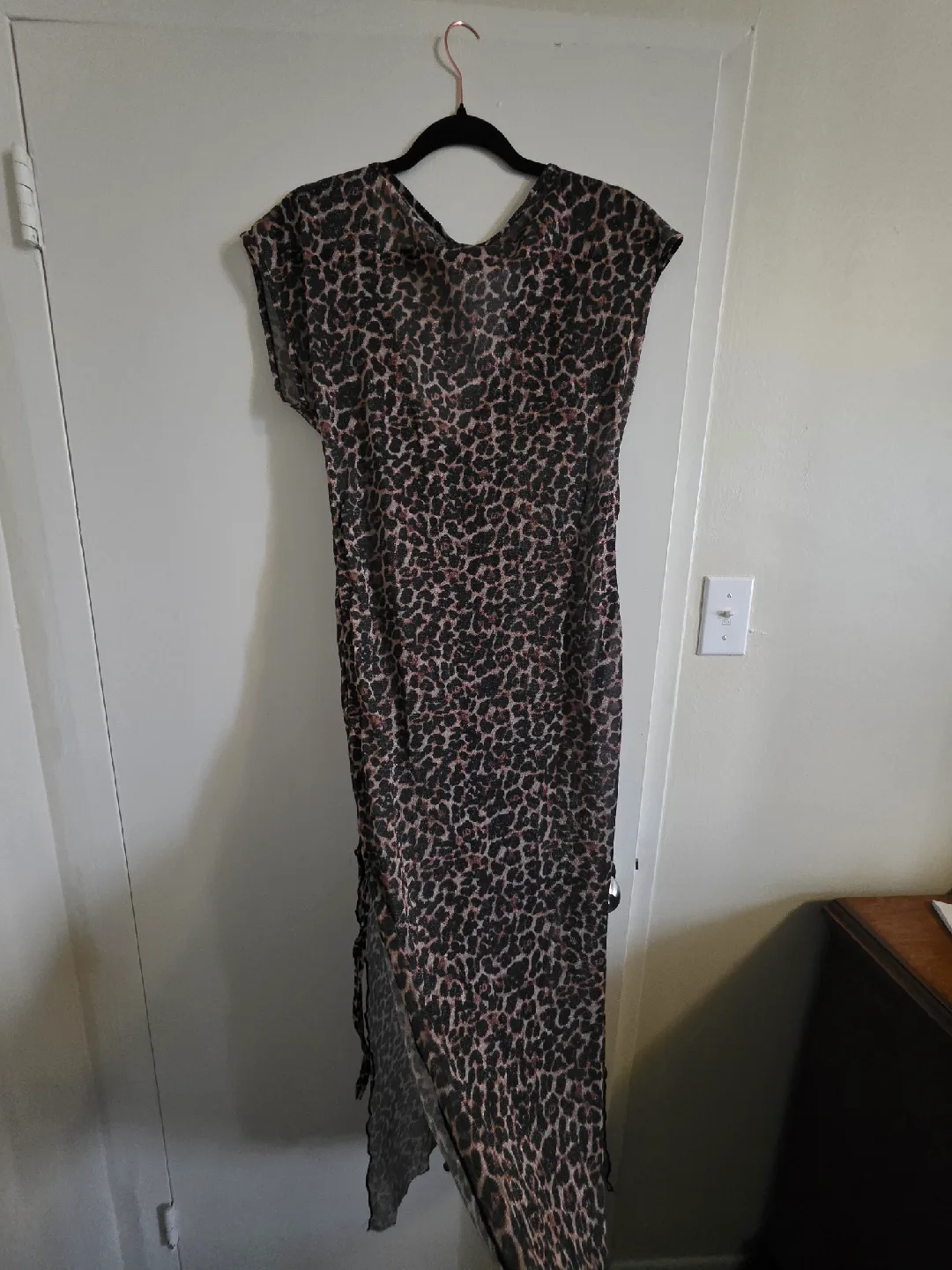 Leopard Print Maxi Dress - Size M