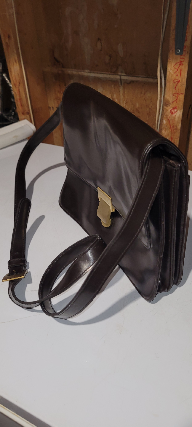 Vintage Y2K Guess Brown Metal Buckle Handbag Woman's Cross Body - photo 3