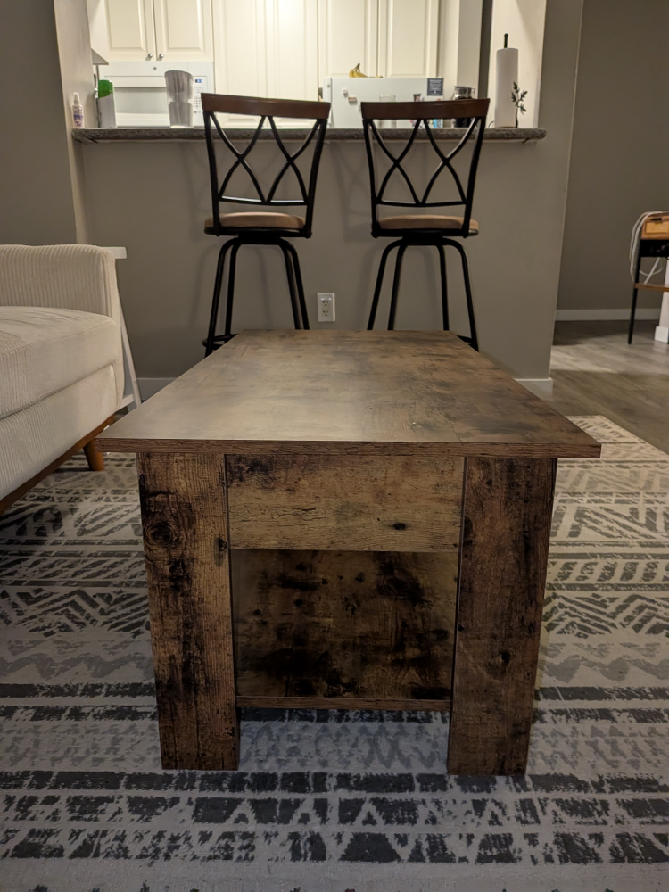 Lift Top Coffee Table, Rustic Brown - photo 2