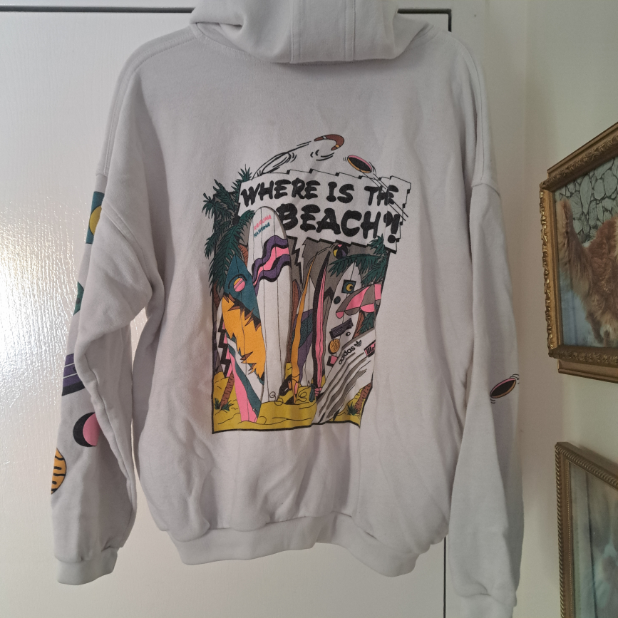 90's Vintage Adidas "Where is the Beach" Hoodie - Size S/M - photo 2