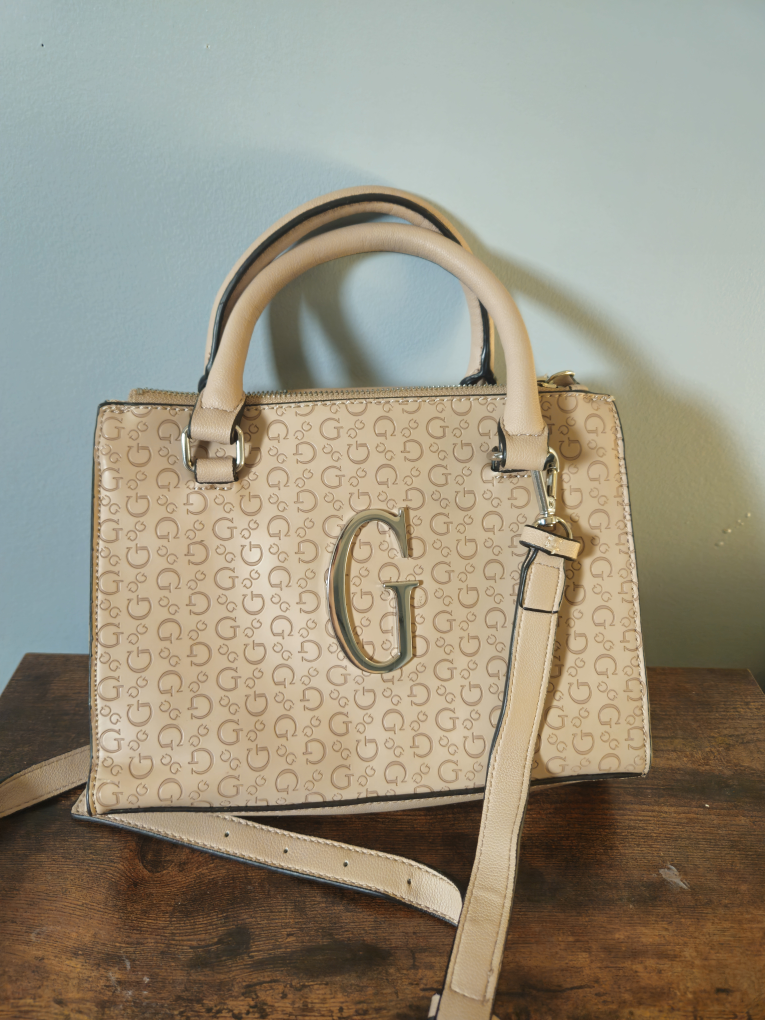 Guess Beige Monogram Handbag