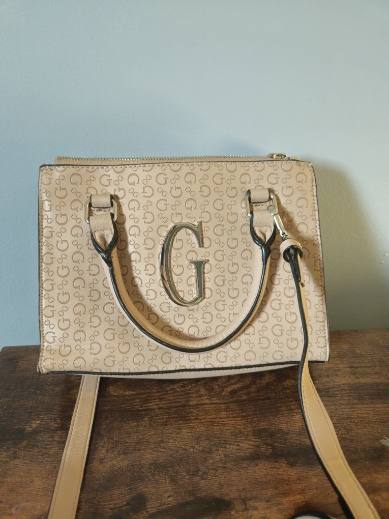 Guess Beige Monogram Handbag - photo 4