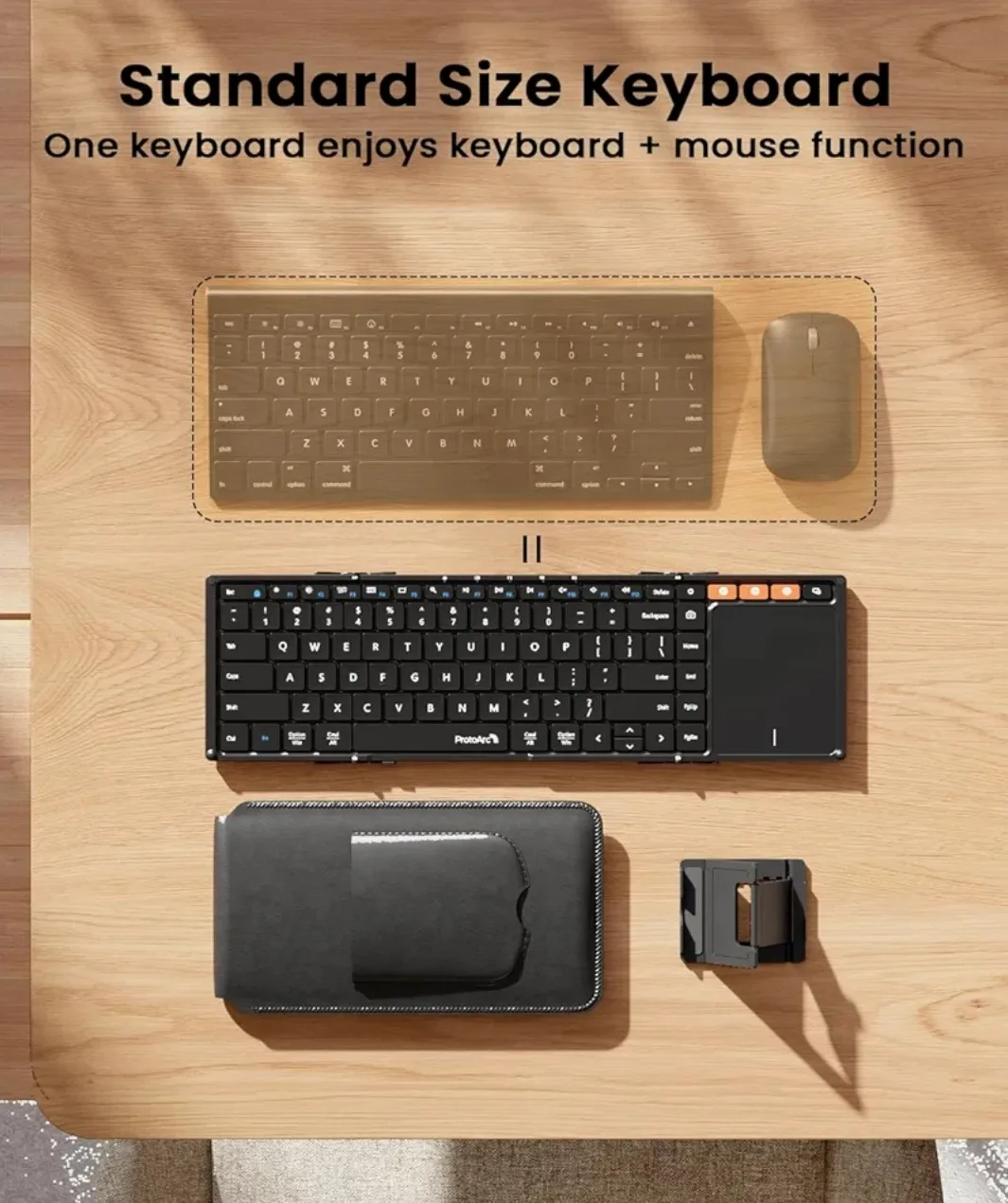 ProtoArc XK01 TP Business Travel Folding Wireless Keyboard image indicator(6)