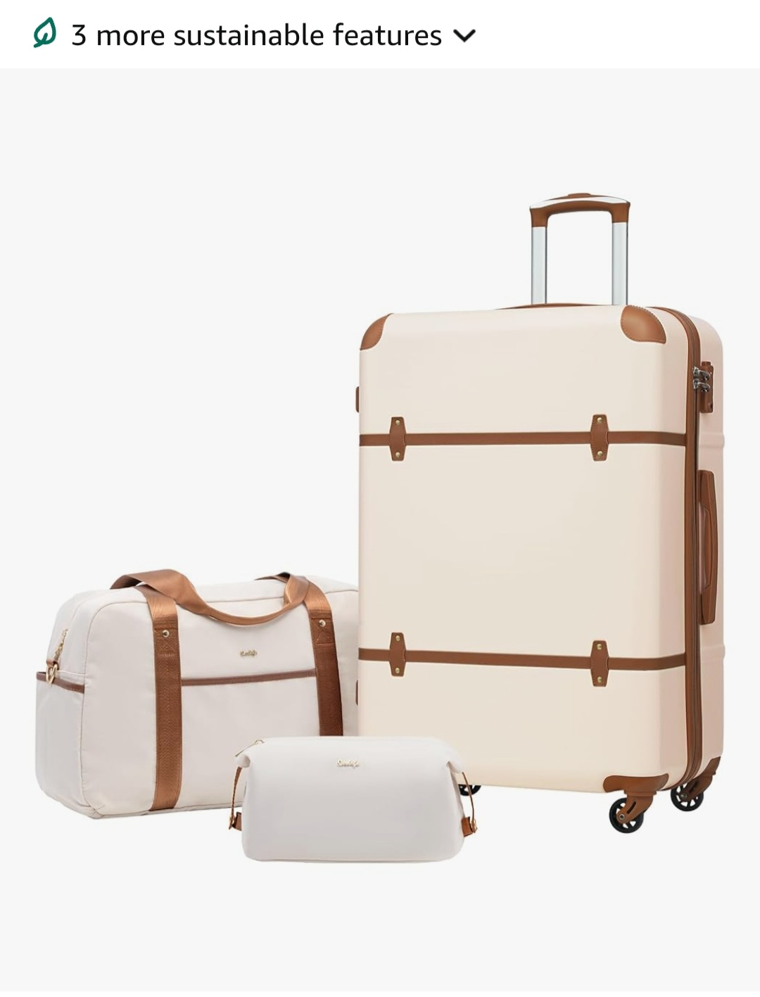 Beige Luggage Set (3-Piece)