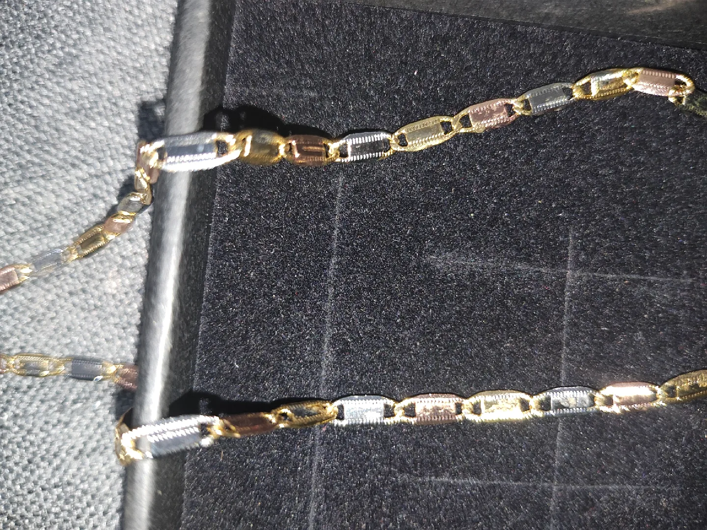 Two tone  Gold plated  Chain Necklace image indicator(7)