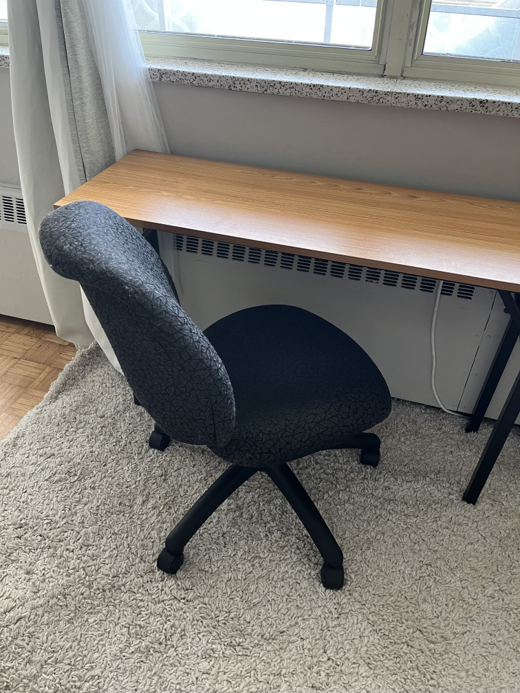 Folding Desk - Light Wood Top, Black Legs and Desk Chair - photo 2