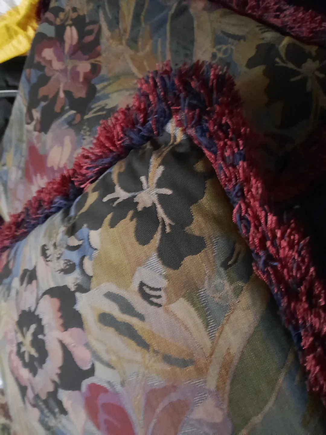 Floral Throw Pillow with Tassels thumbnail