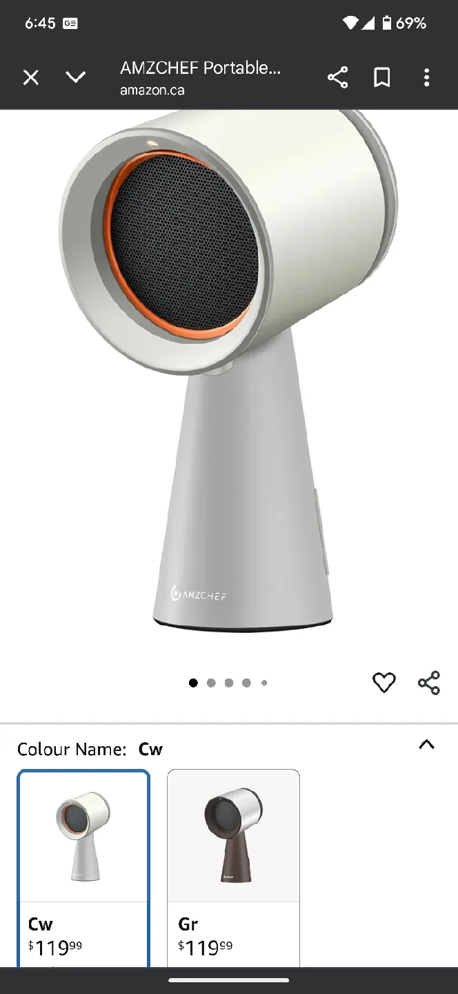 Amzchef Portable Fan - White image indicator(3)