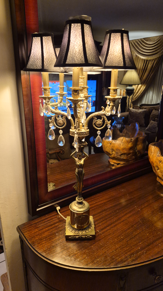 Candelabra Table Lamp with Crystal Accents