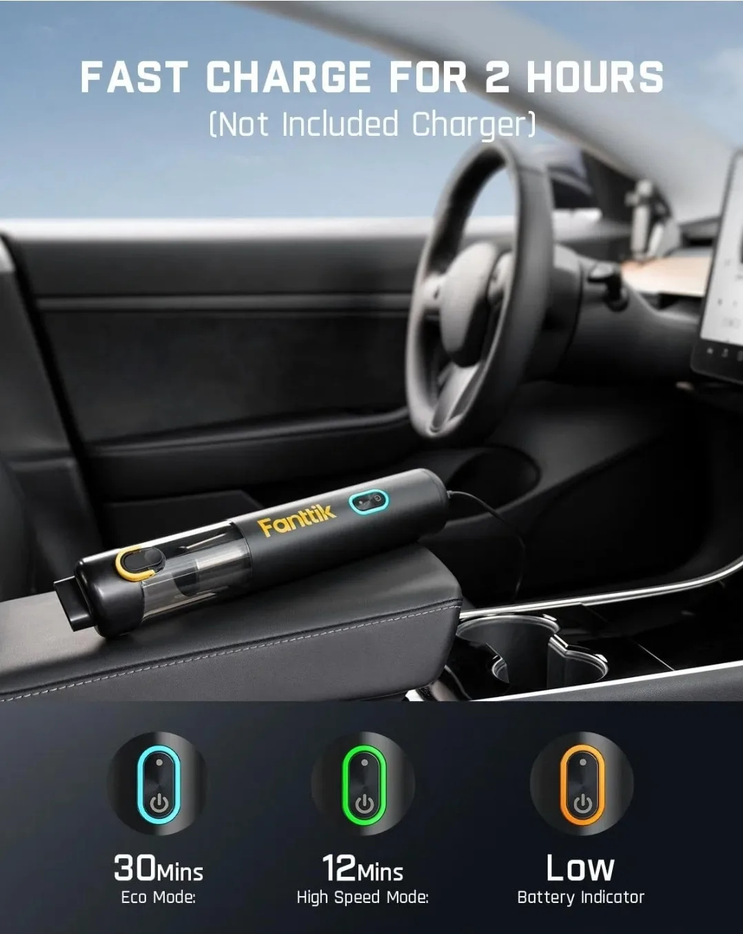 Fanttik Cordless Car Vacuum Cleaner image indicator(4)